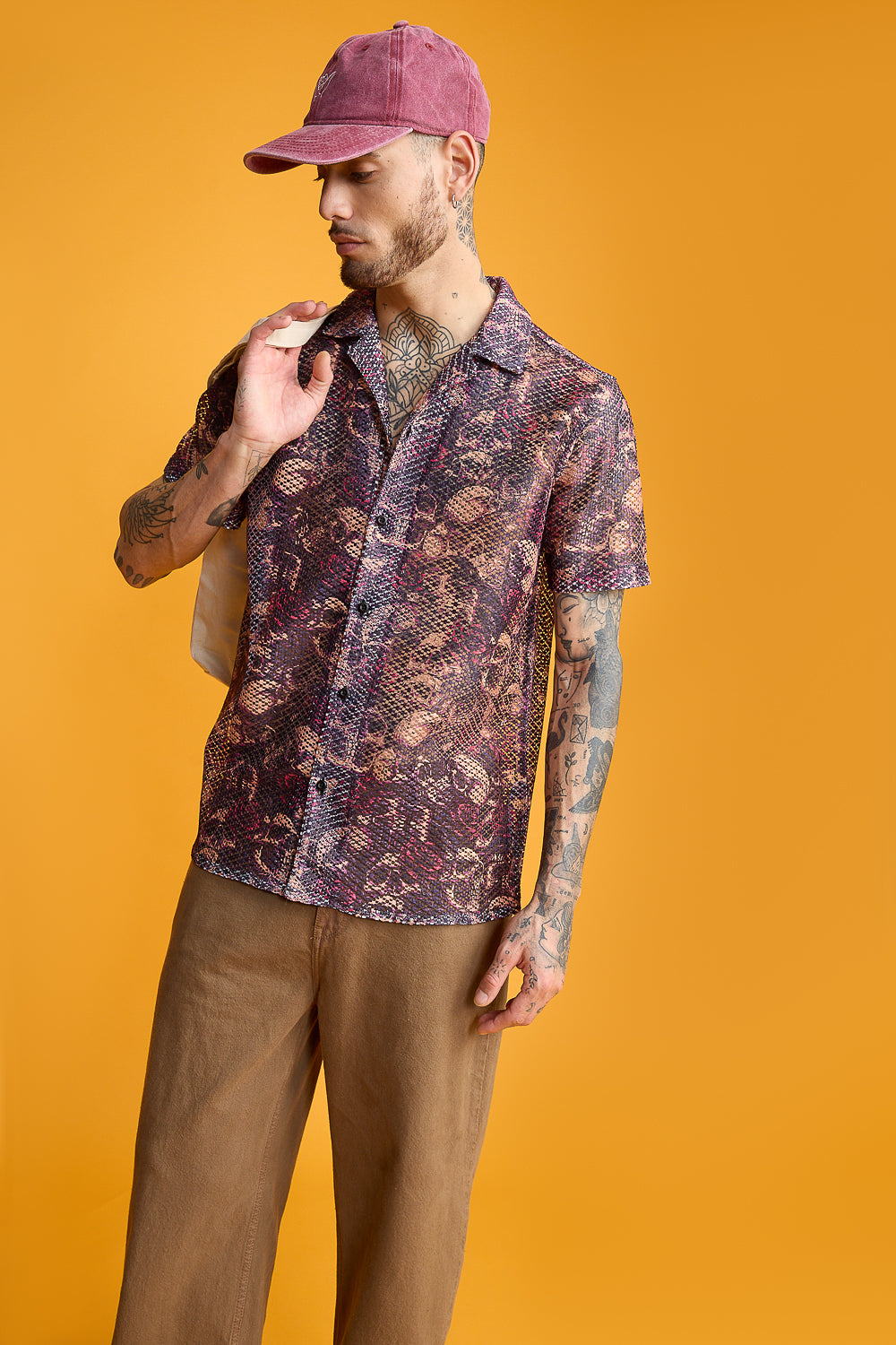 Skull Face Men's Mesh Shirt