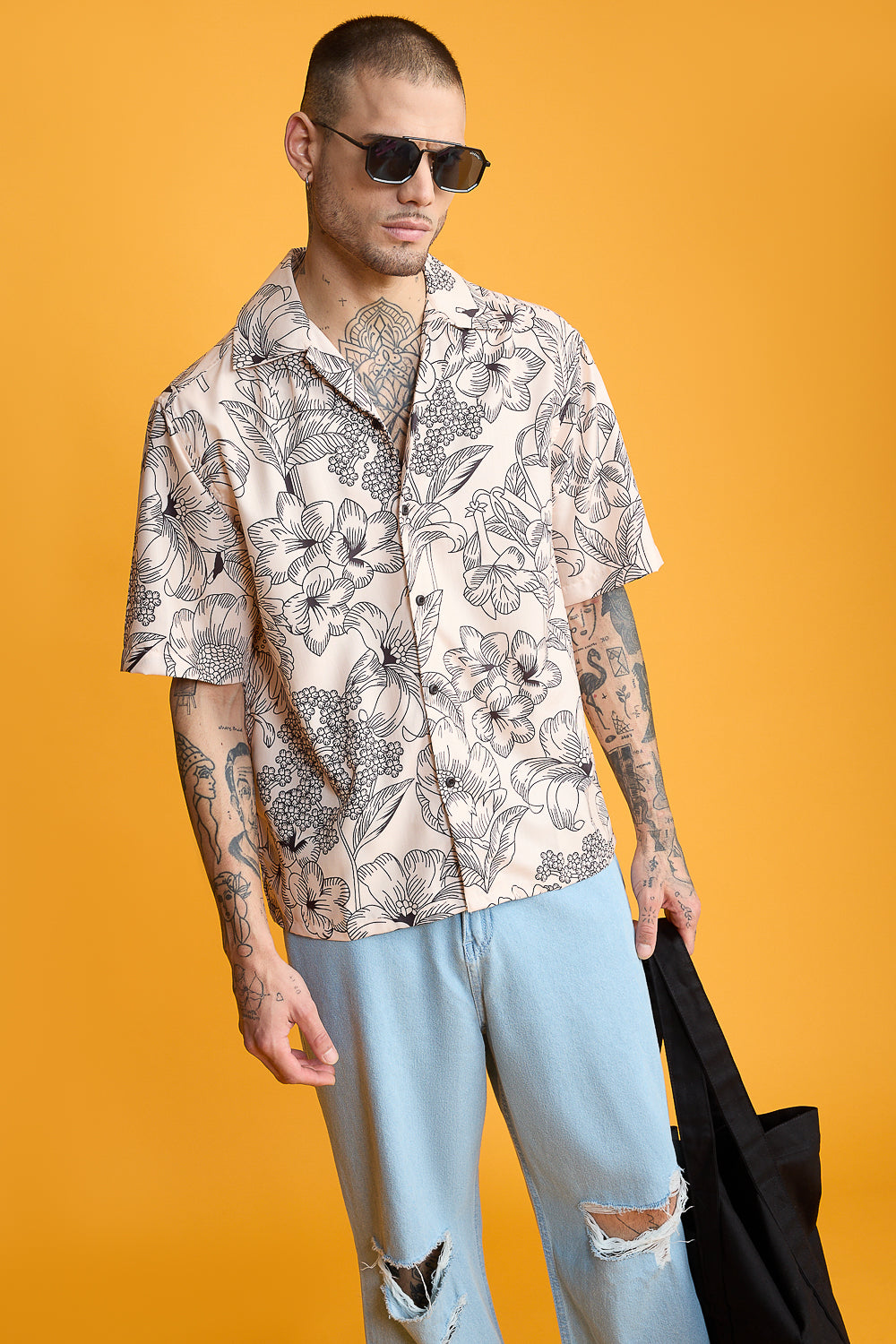 Colossal Cream Men's Resort Shirt