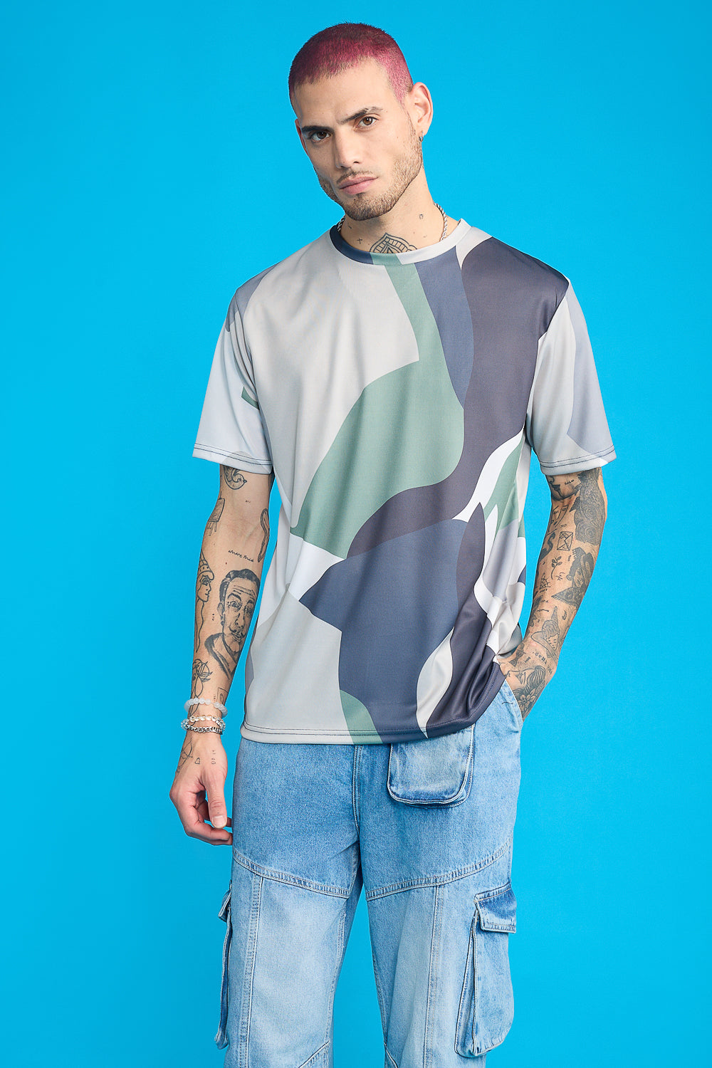 Printed Men's T-Shirt- Camo Abstract