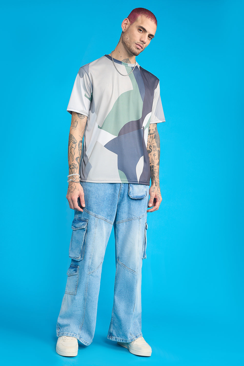 Printed Men's T-Shirt- Camo Abstract