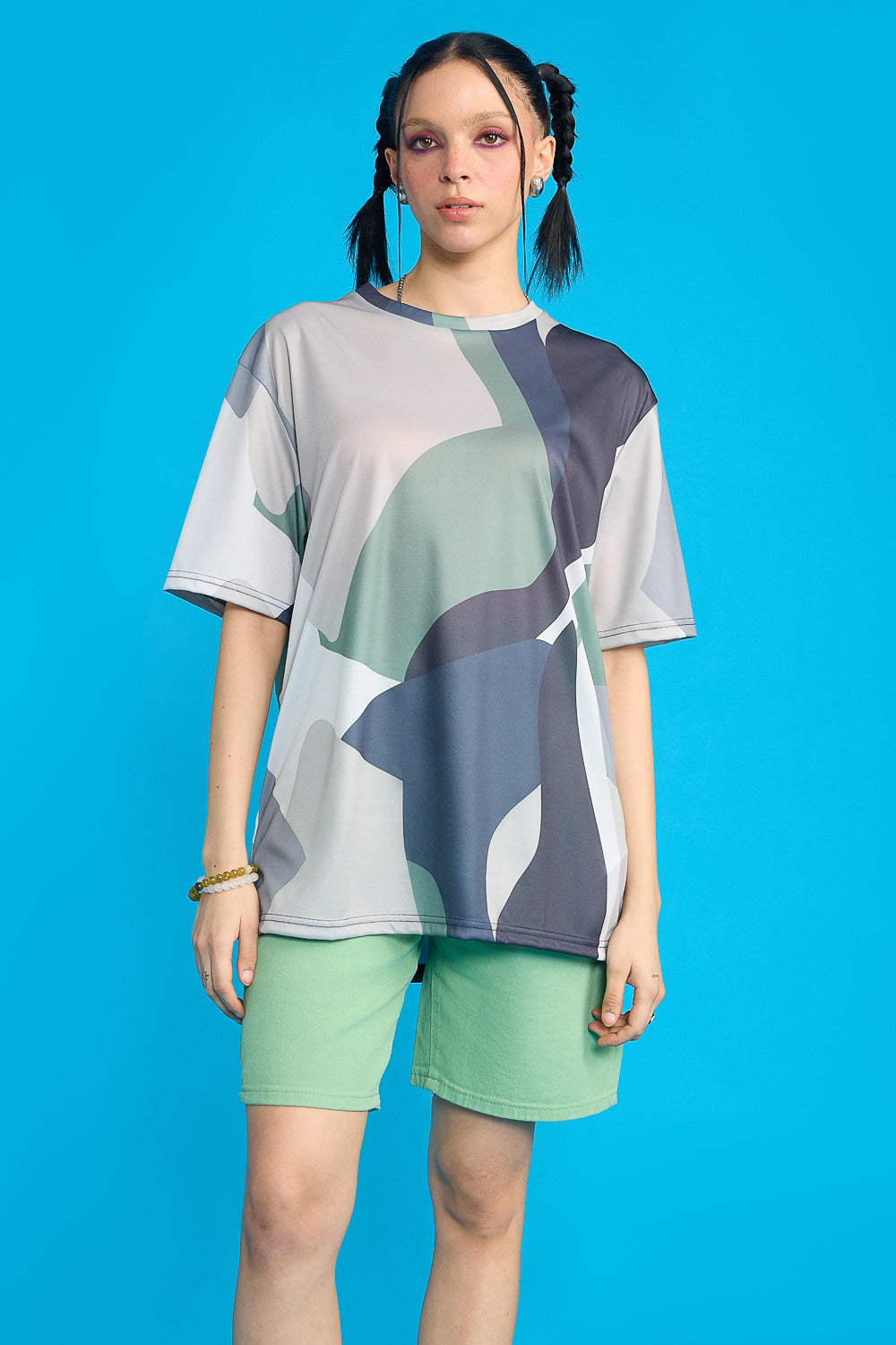 Printed Women's T-Shirt- Camo Abstract