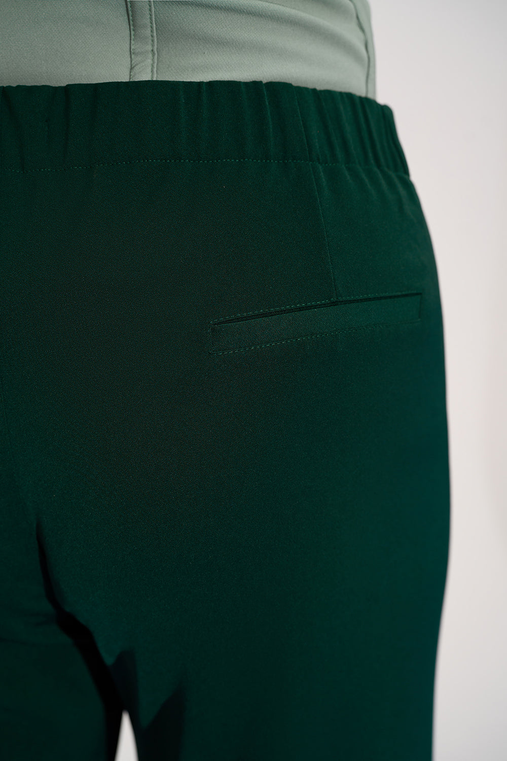 Dark Jade Curve Straight Fit Korean Pants