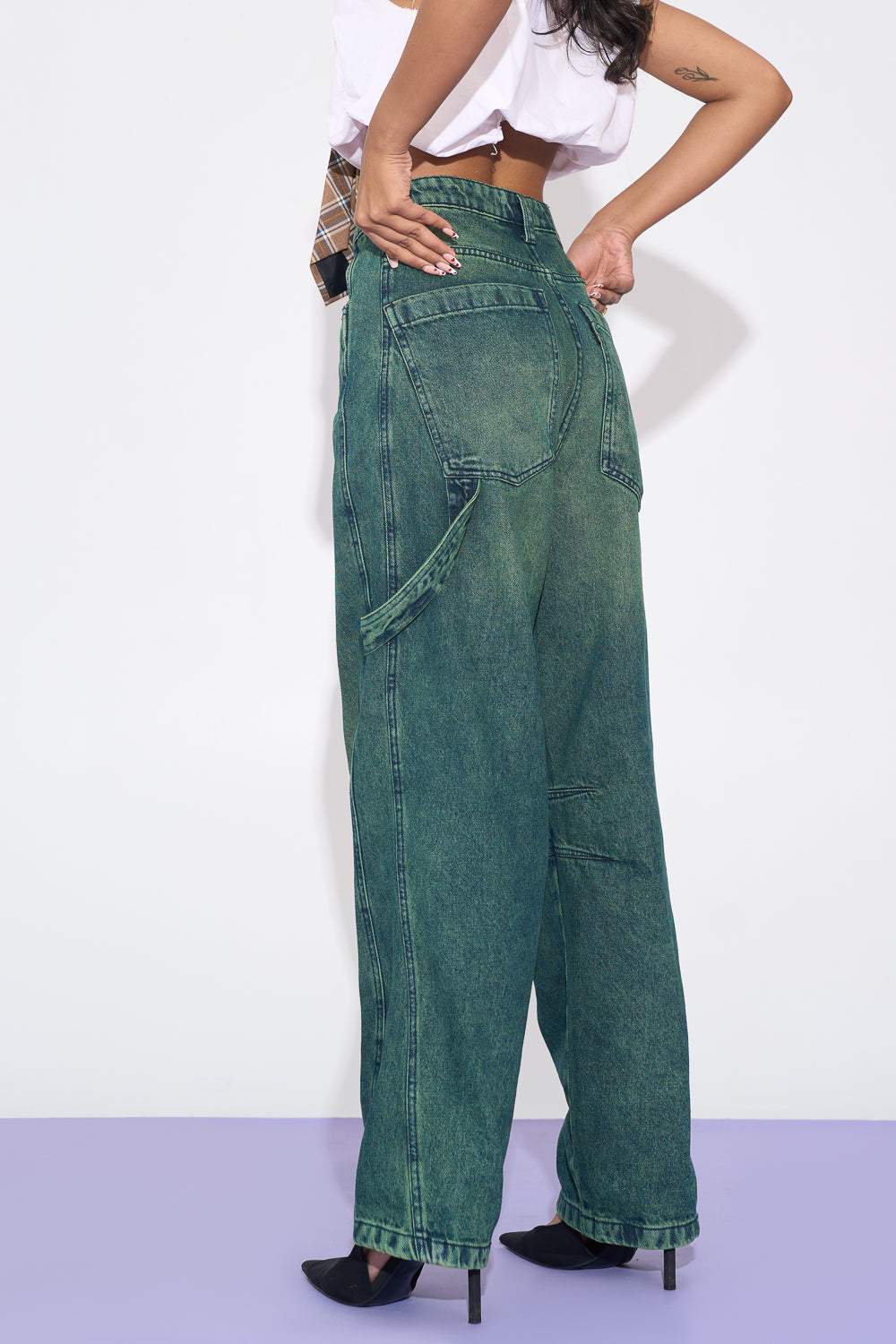 Neo Grunge Twisted Barrel Leg Jeans