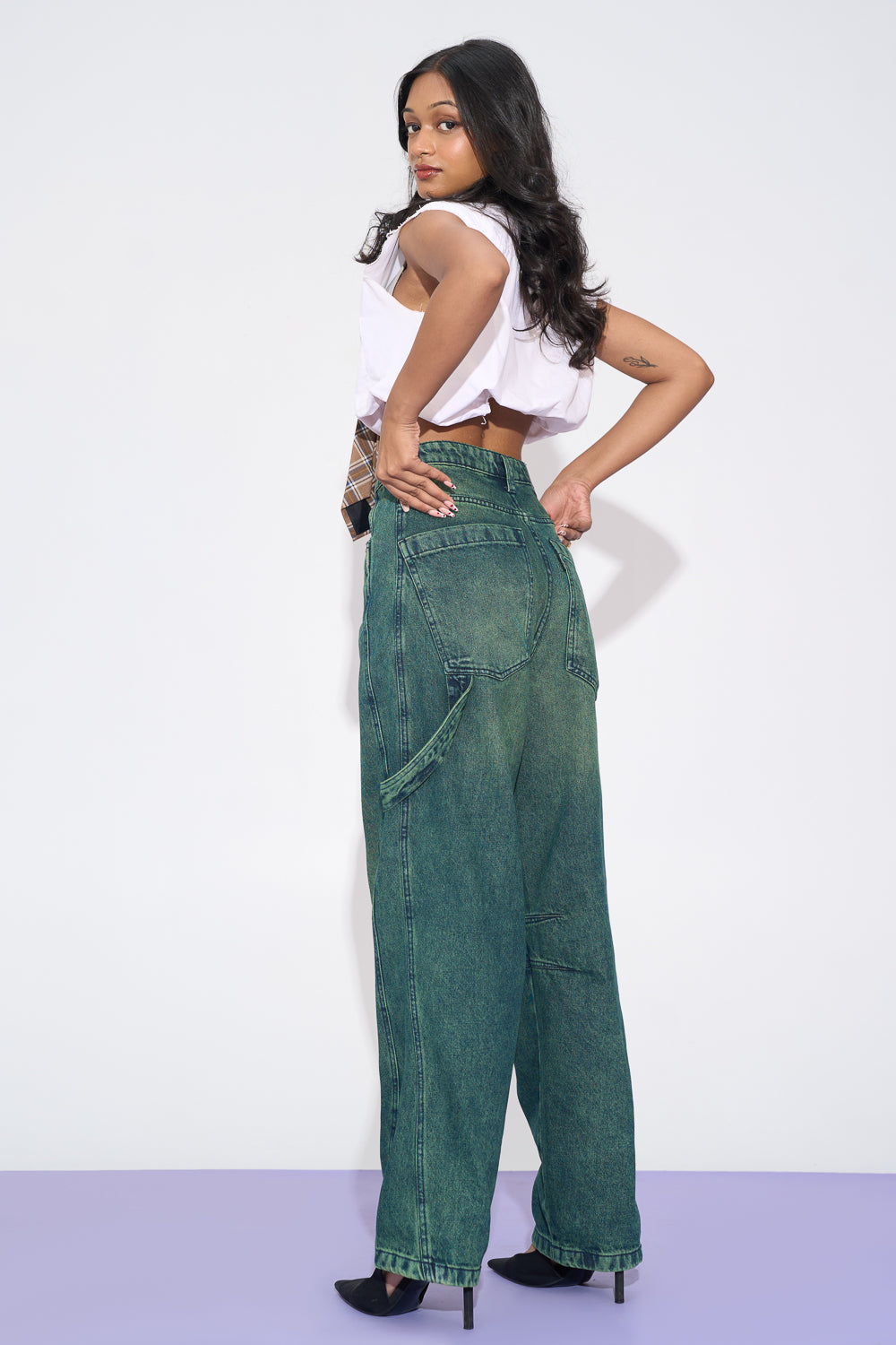 Neo Grunge Twisted Barrel Leg Jeans