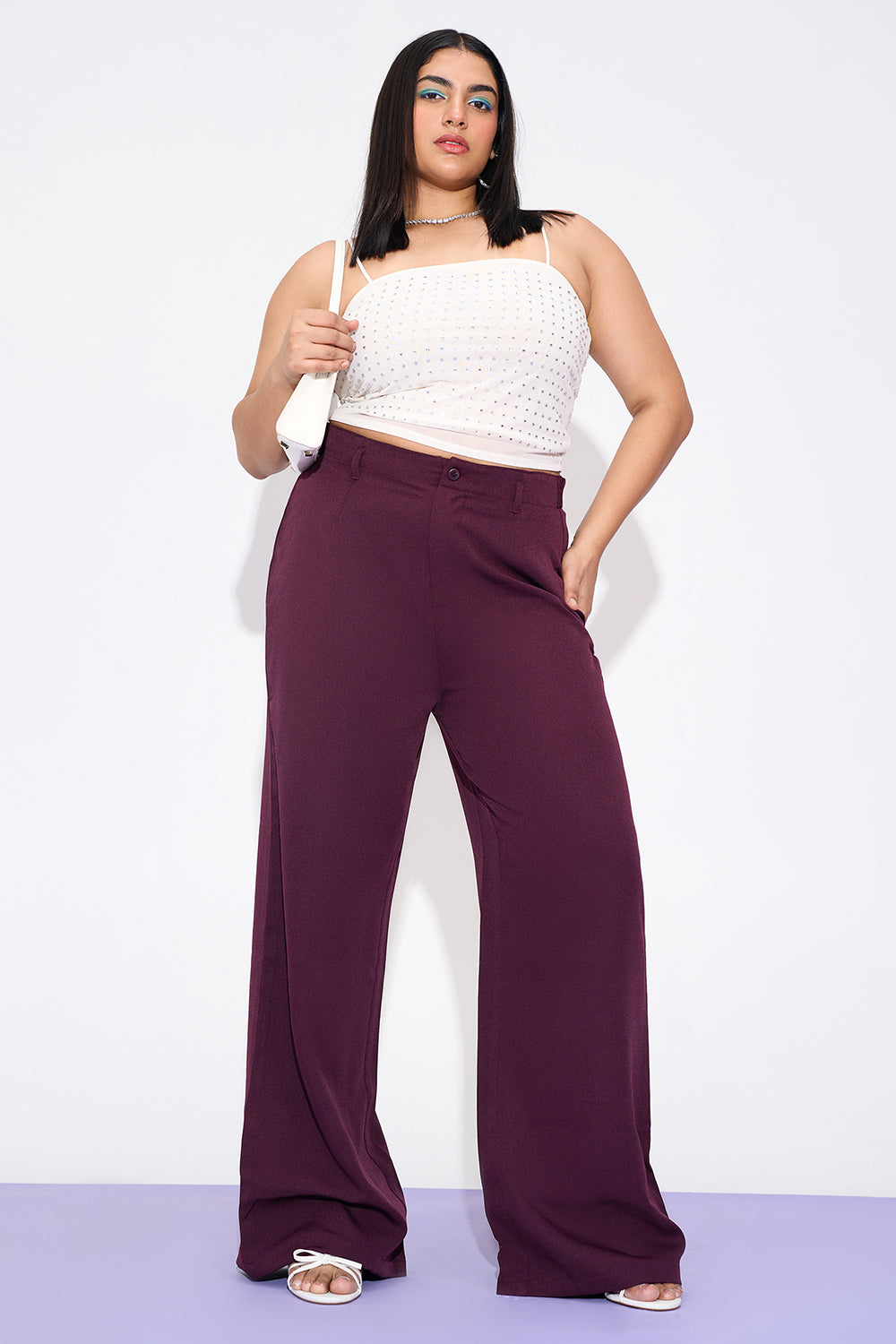 Merlot Mist Curve Adjustable Korean Pants