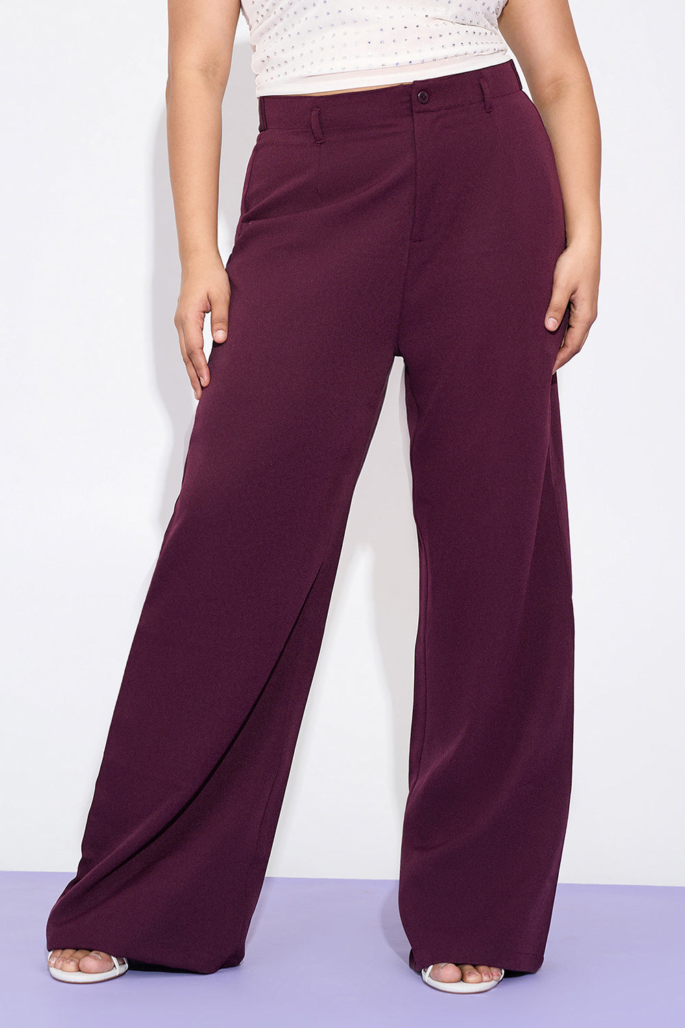 Merlot Mist Curve Adjustable Korean Pants