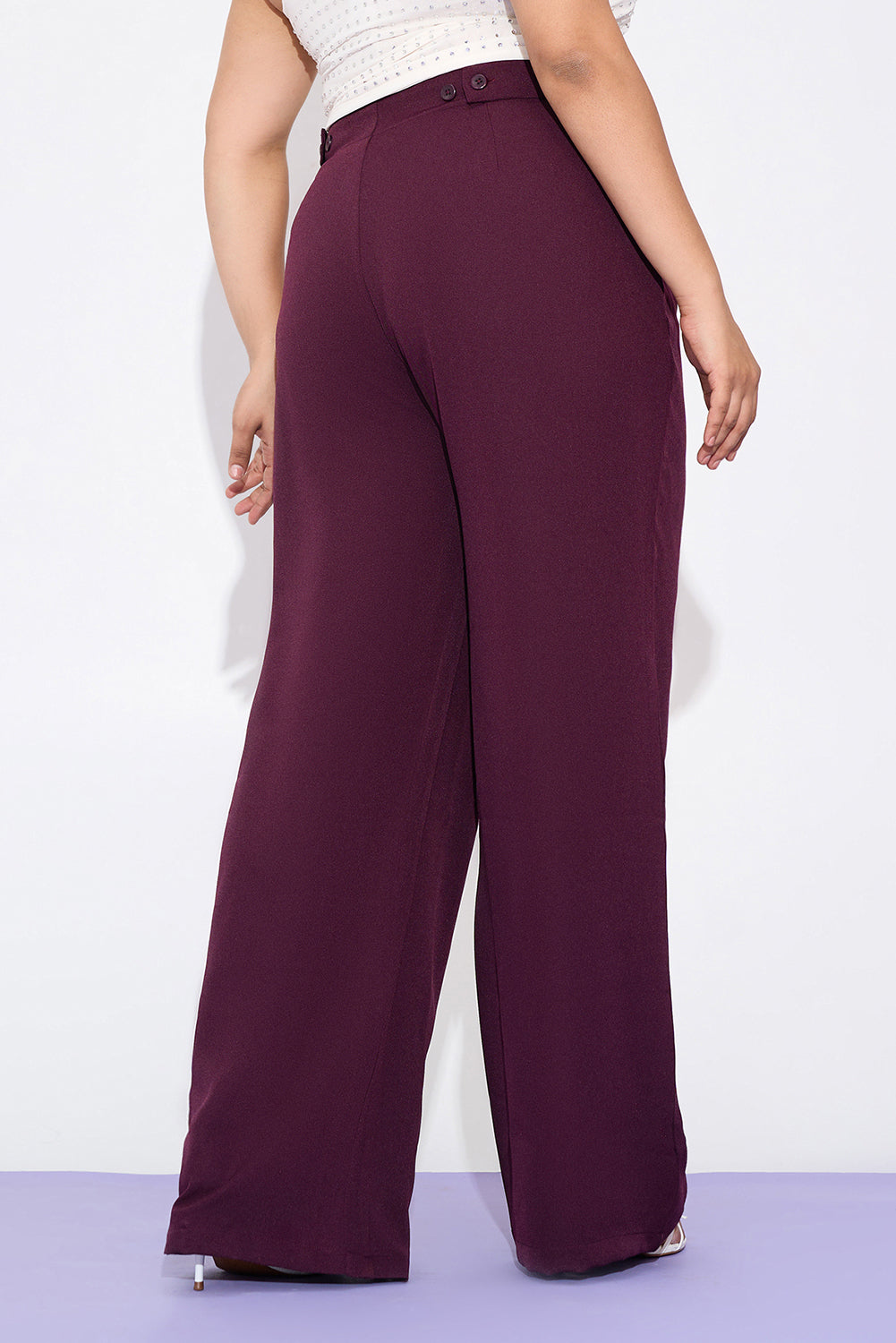 Merlot Mist Curve Adjustable Korean Pants