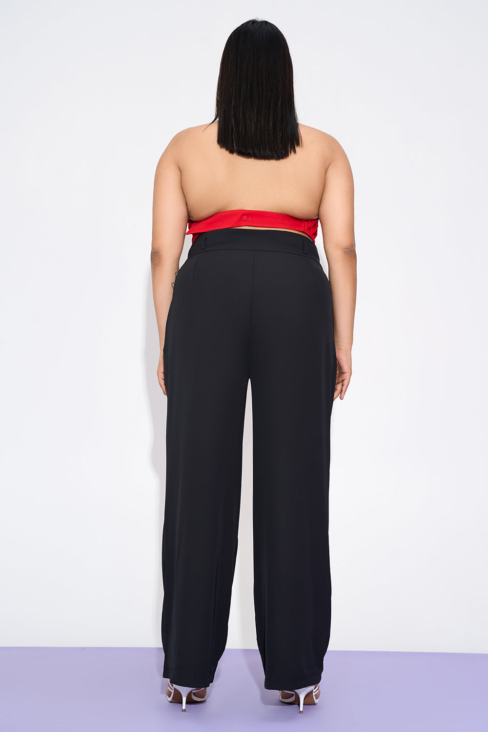 Starlet Black Curve Classic Pleated Korean Pants