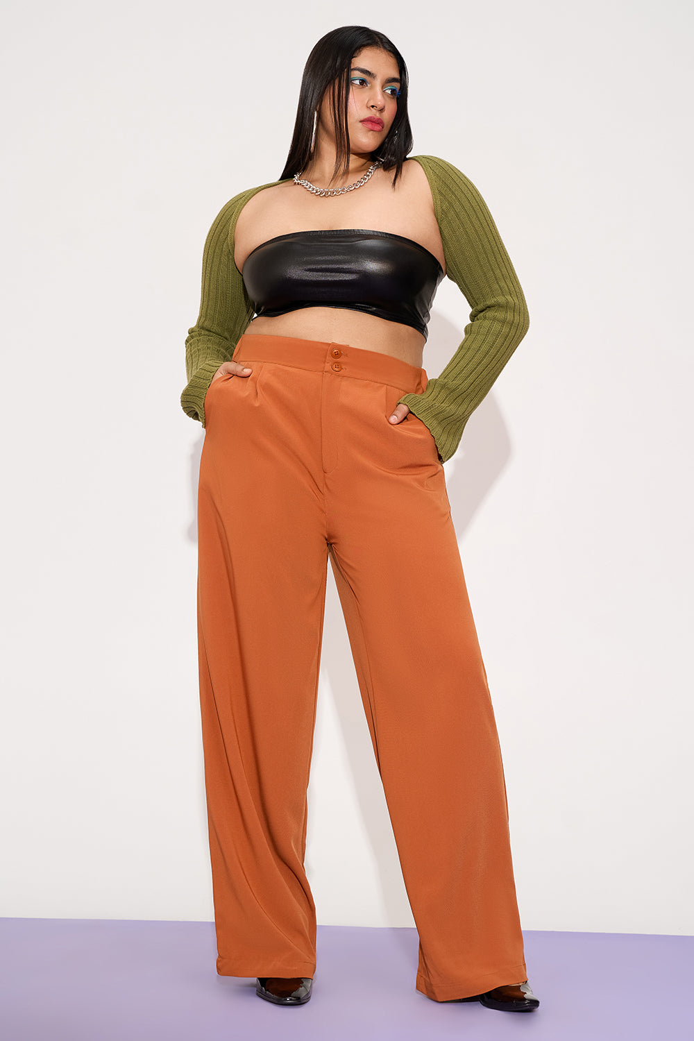 Tangerine Curve Straight Fit Korean Pants