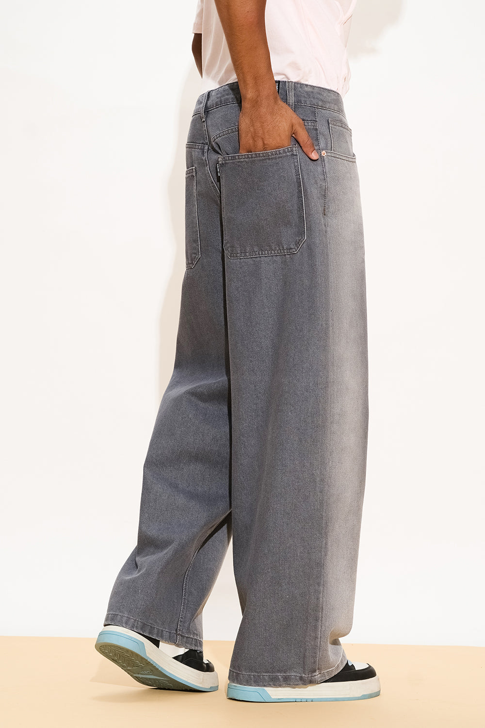 Mystic Grey Men's Wide Leg Jeans