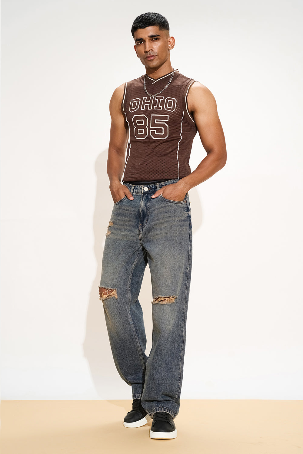 Tinted Mauve Men's Straight Fit Jeans