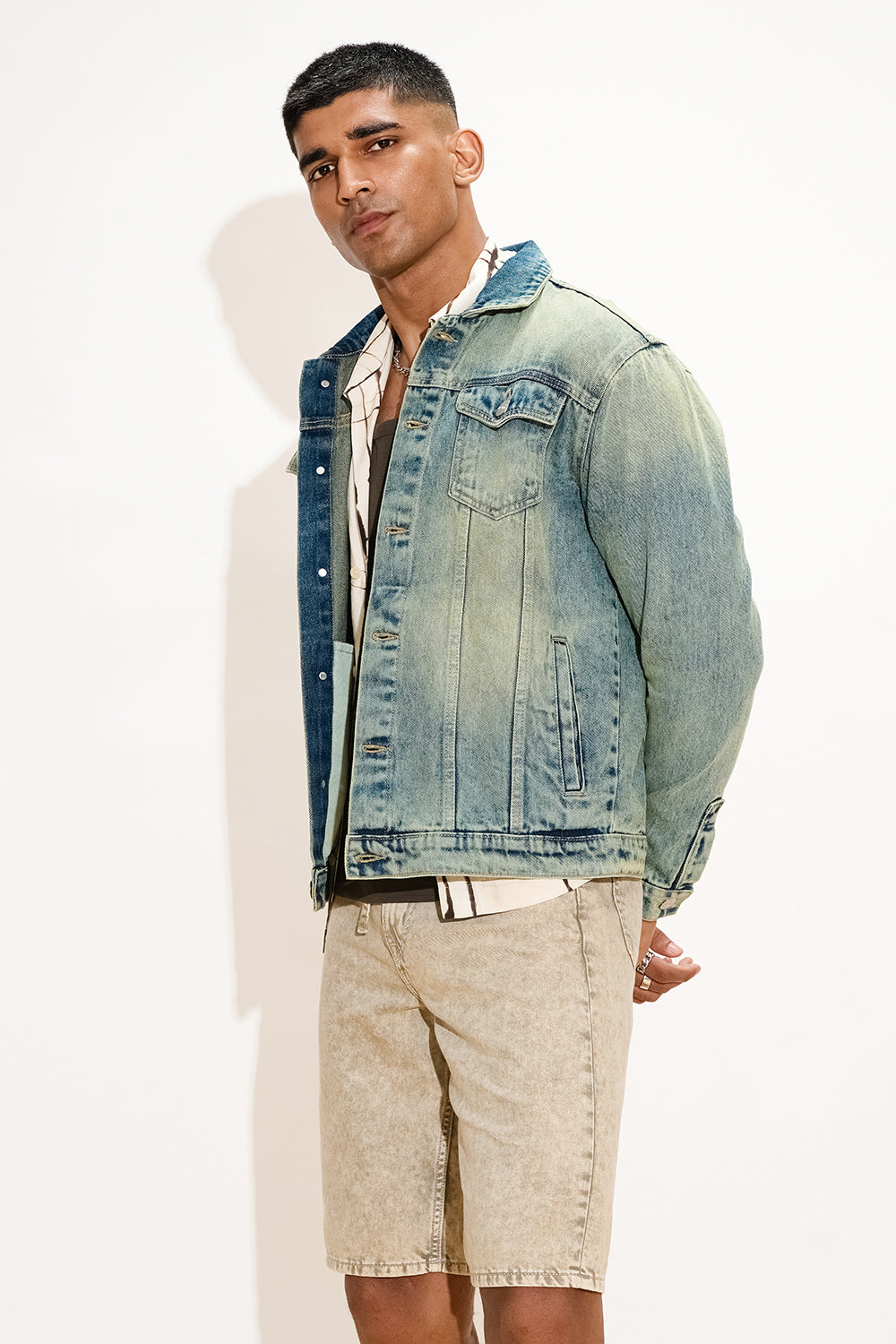 Tie-dye Revival Men's Denim Trucker Jacket