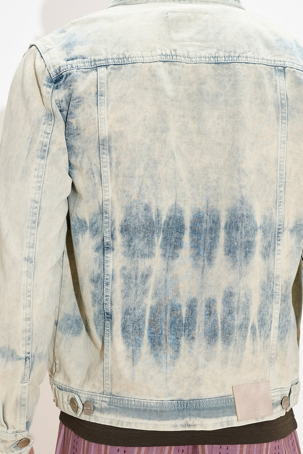 Free People Tie Dyed good Relaxed Bleached Denim Jacket. Size L