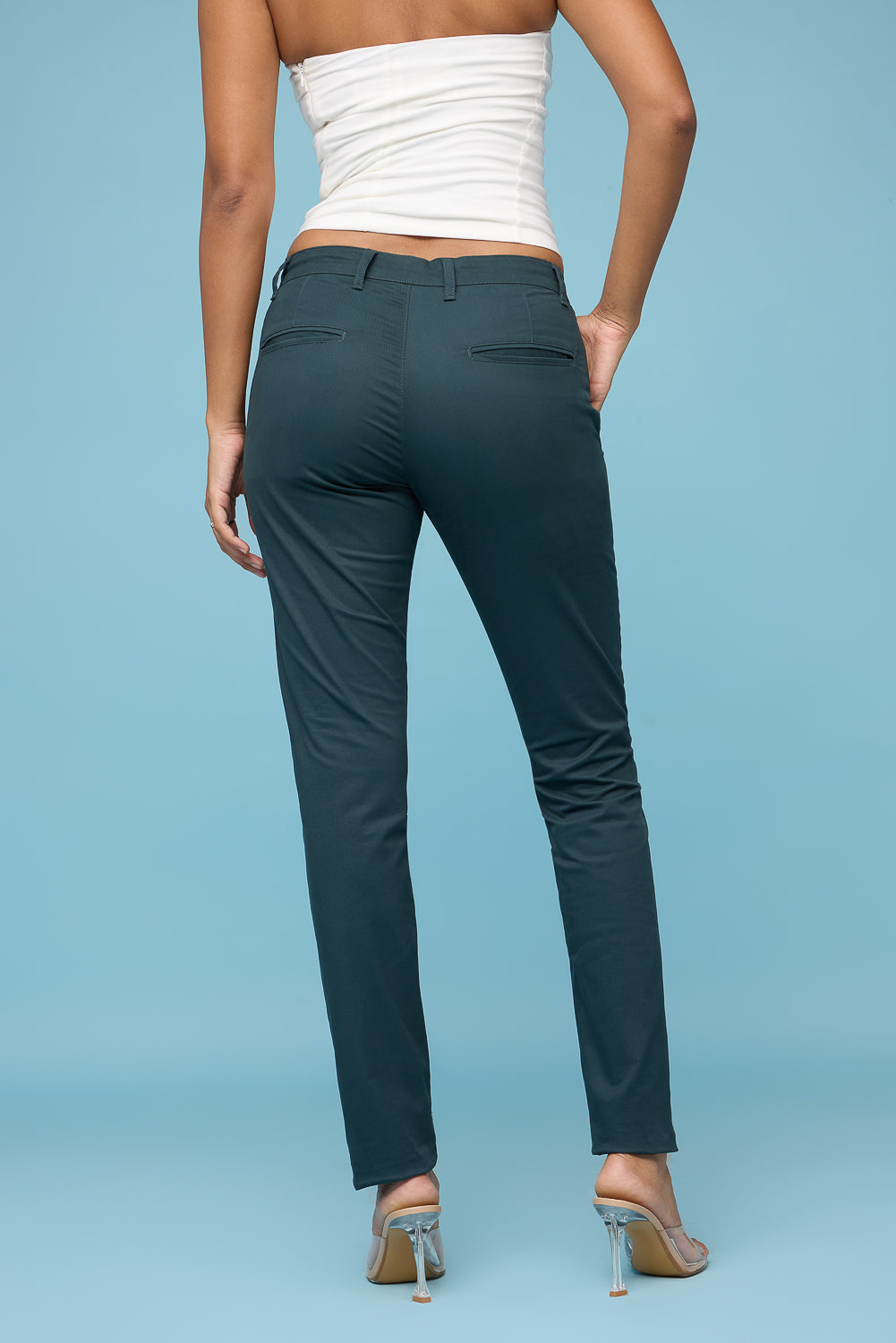 Women's Olive Green Stretchable Pants