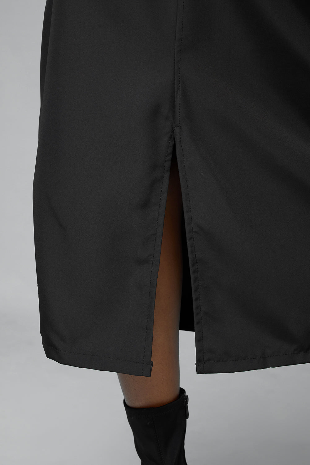 Jet Black Parachute Cargo Midi Skirt