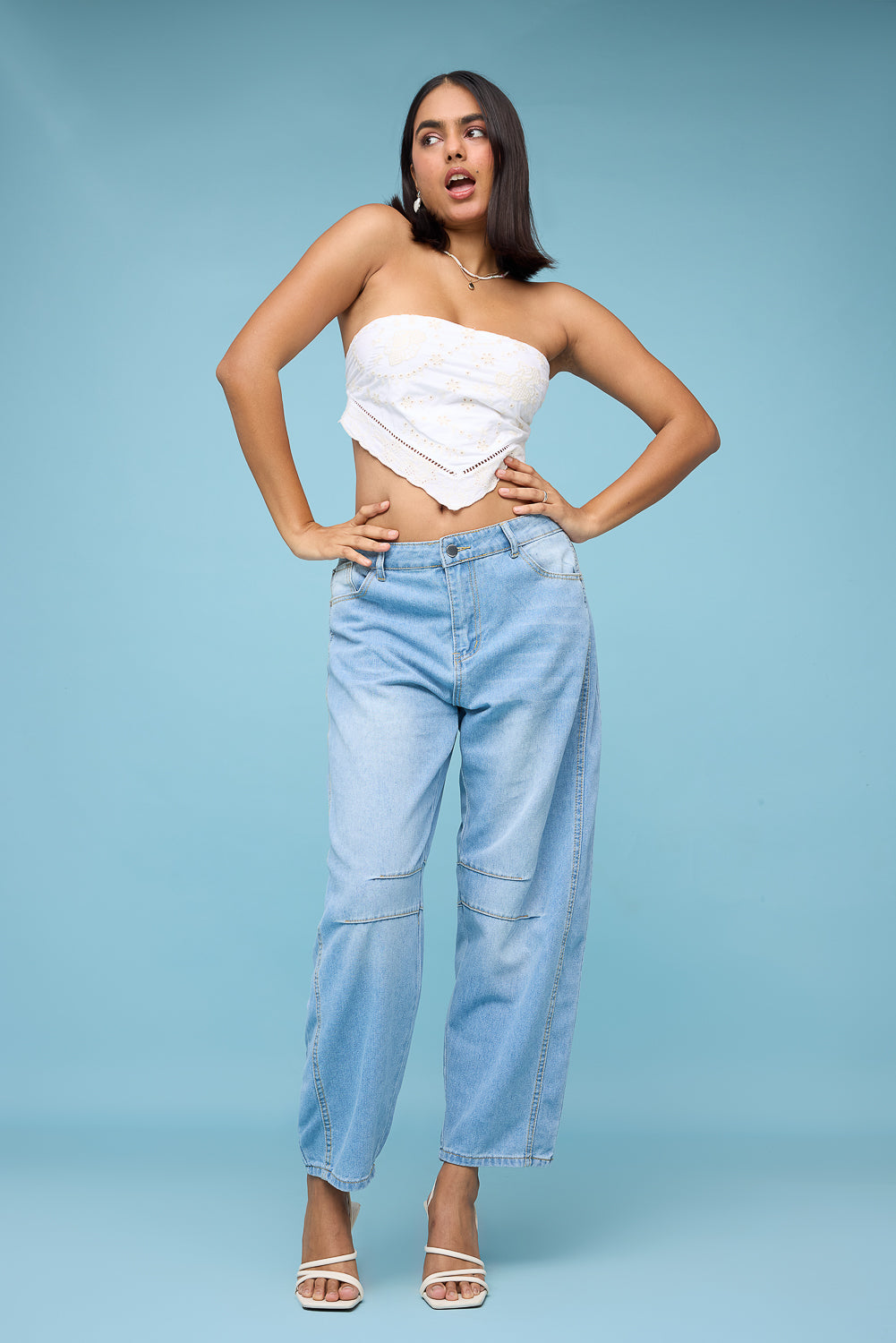 Light Blue Barrel Leg Jeans