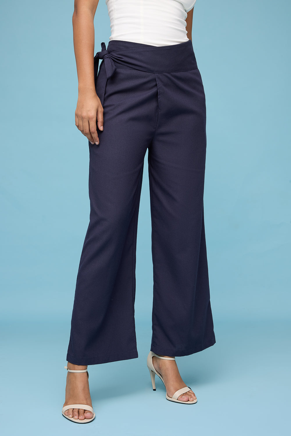 Navy Blue Wrap Around Korean Pants