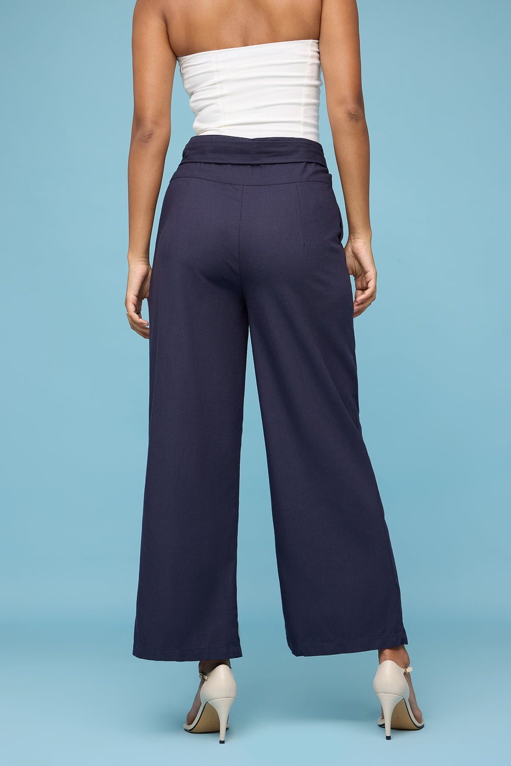 Navy Blue Wrap Around Korean Pants