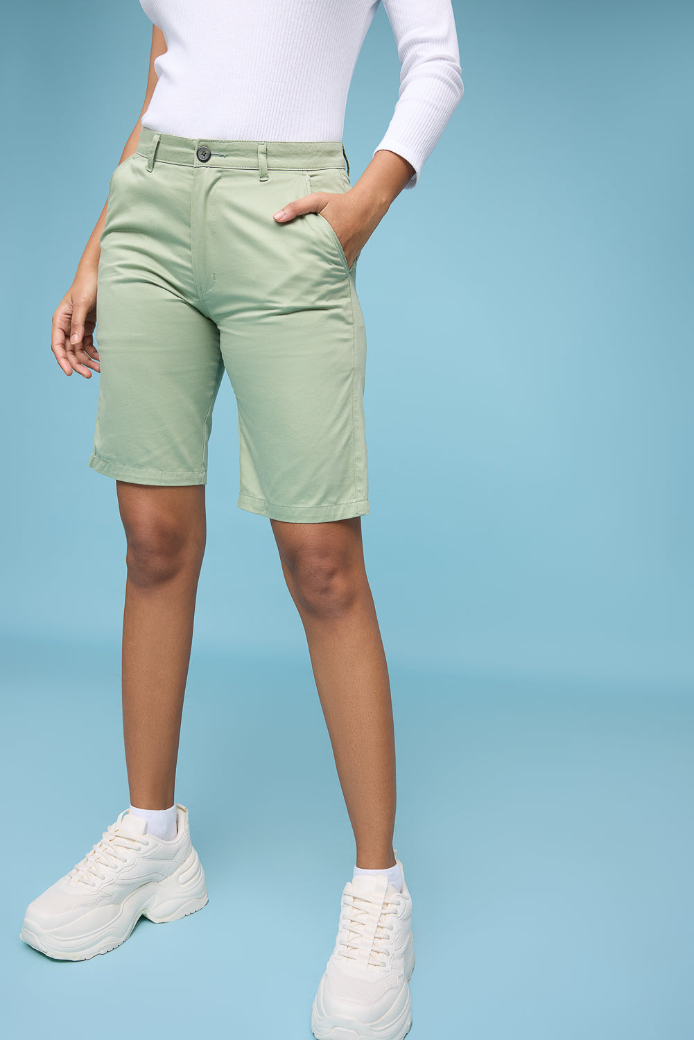 Women's Mint Green Summer Shorts