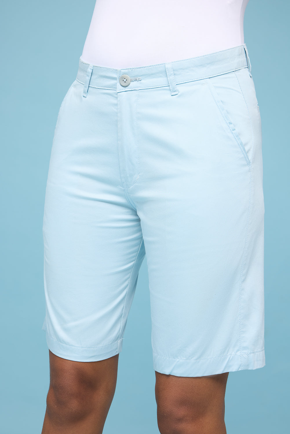 Women's Light Blue Denim Effect Shorts