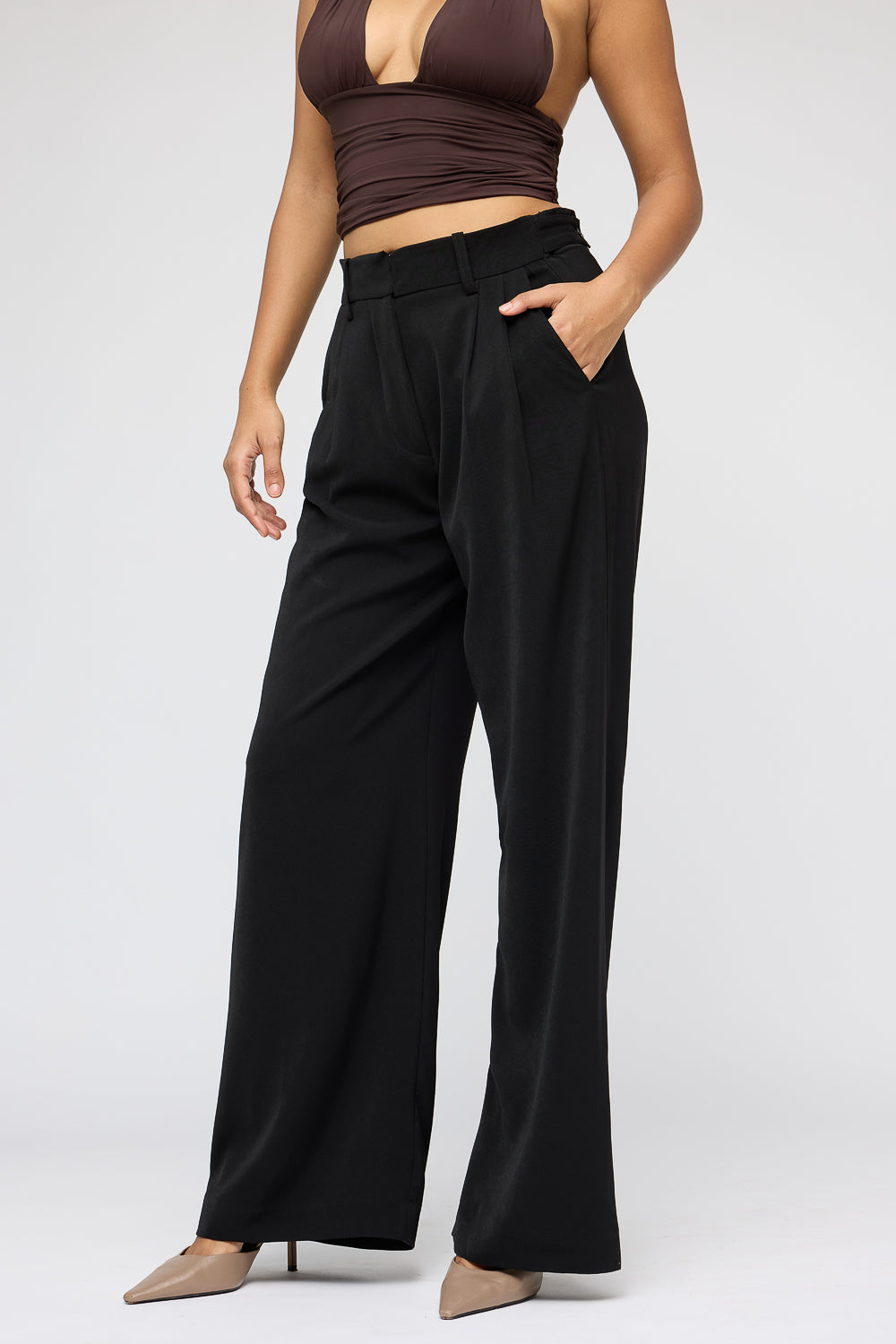 Ebonite Black Adjustable Korean Pants