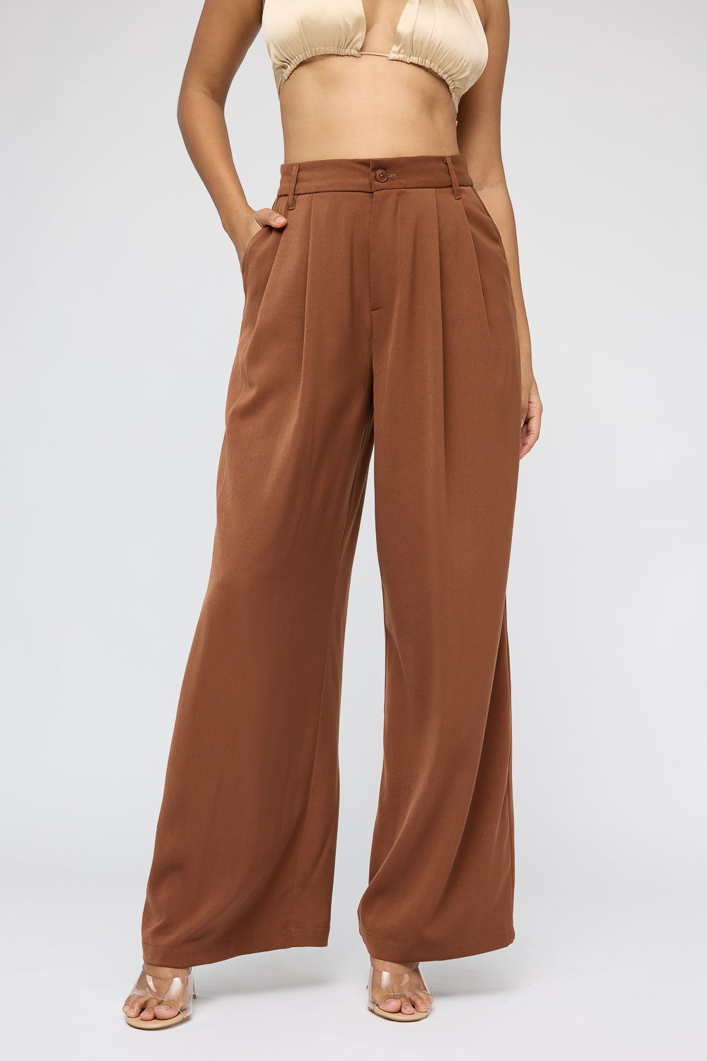 Tawny Brown Super Flared Korean Pants