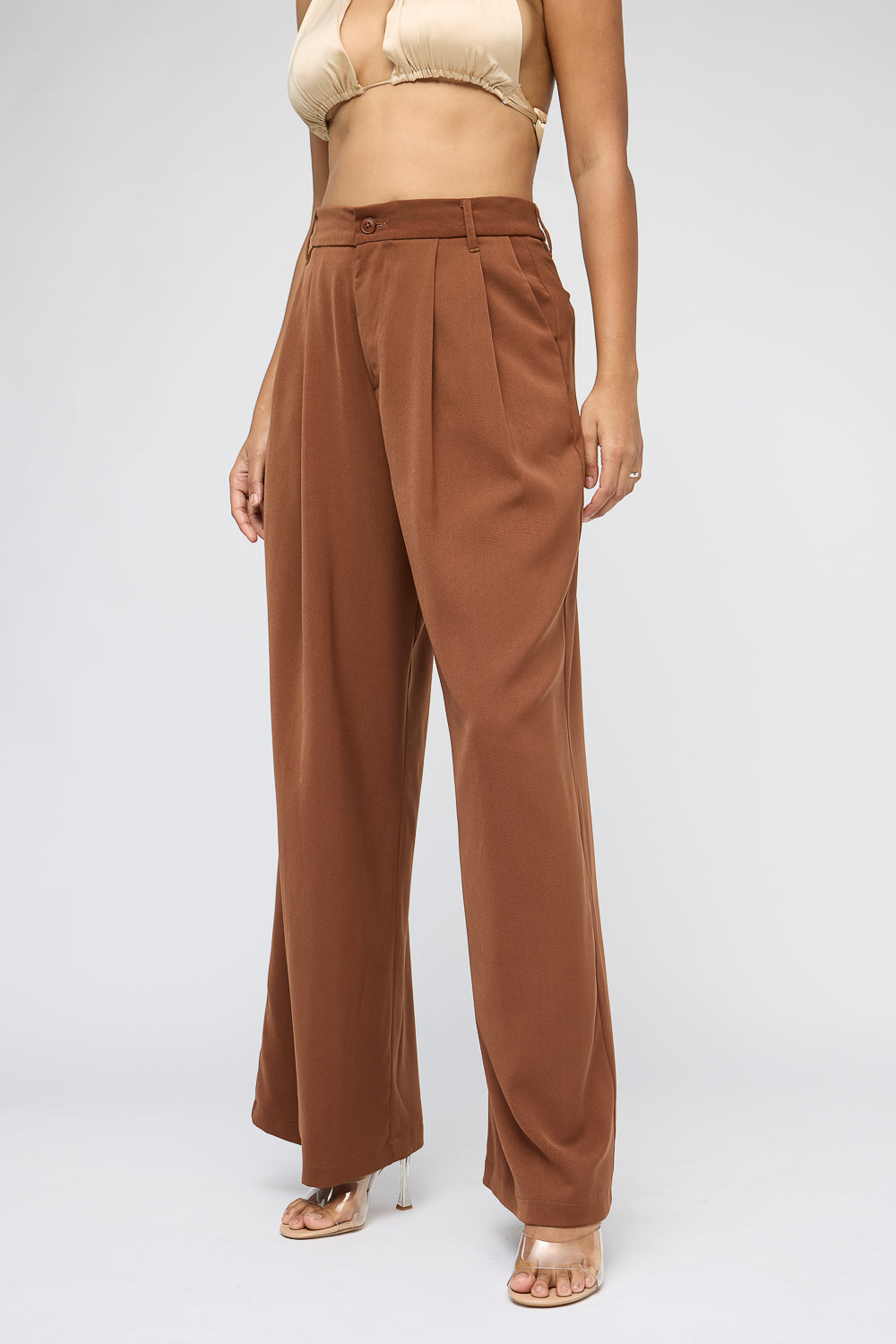 Tawny Brown Super Flared Korean Pants