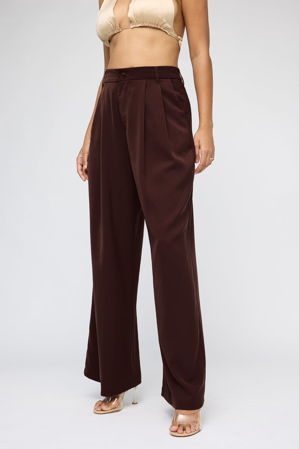 Tawny Brown Women's Super Flared Korean Pants