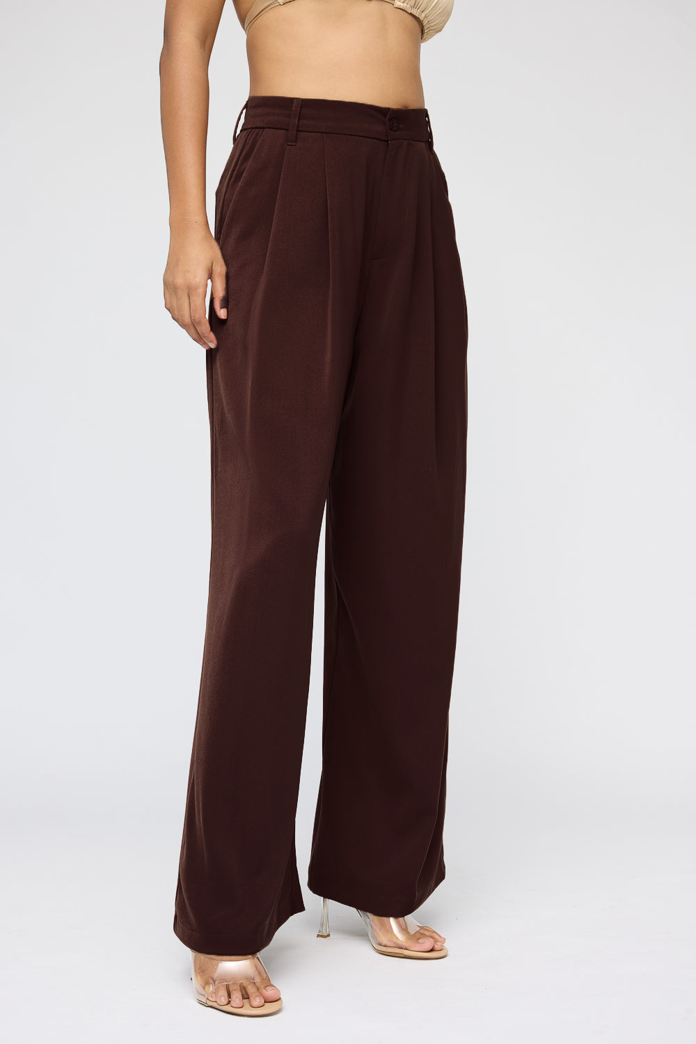 Tawny Brown Women's Super Flared Korean Pants