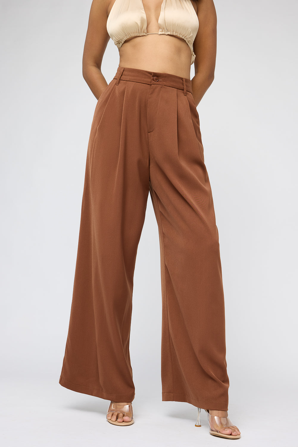 Tawny Brown Super Flared Korean Pants