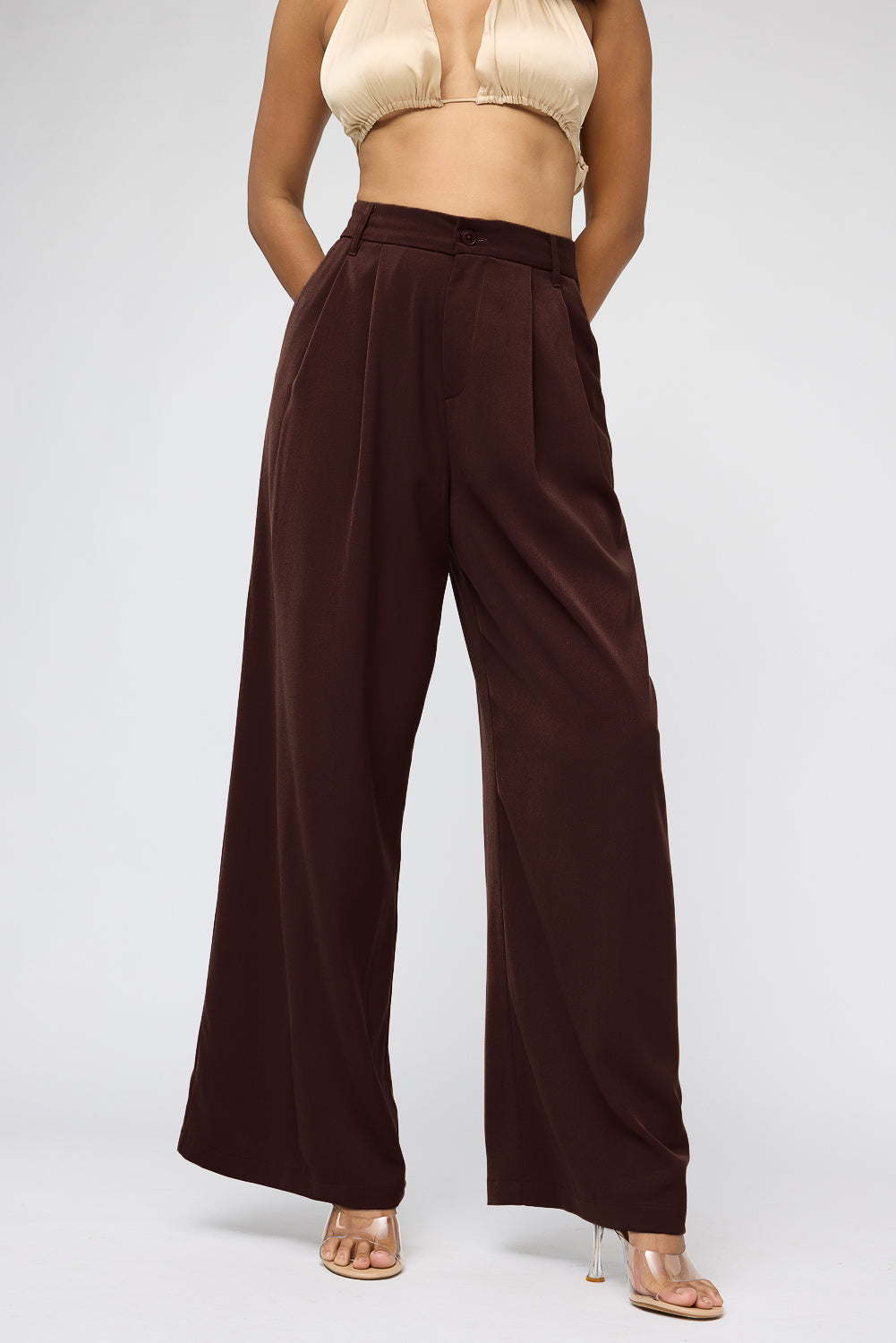 Tawny Brown Women's Super Flared Korean Pants