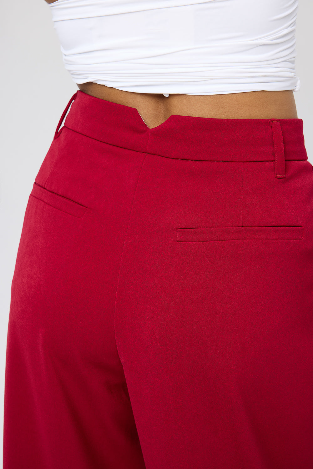 Maple Red Super Flared Korean Pants