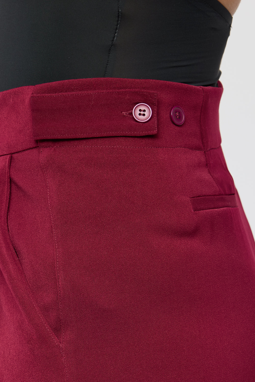 Deep Crimson Adjustable Korean Pants