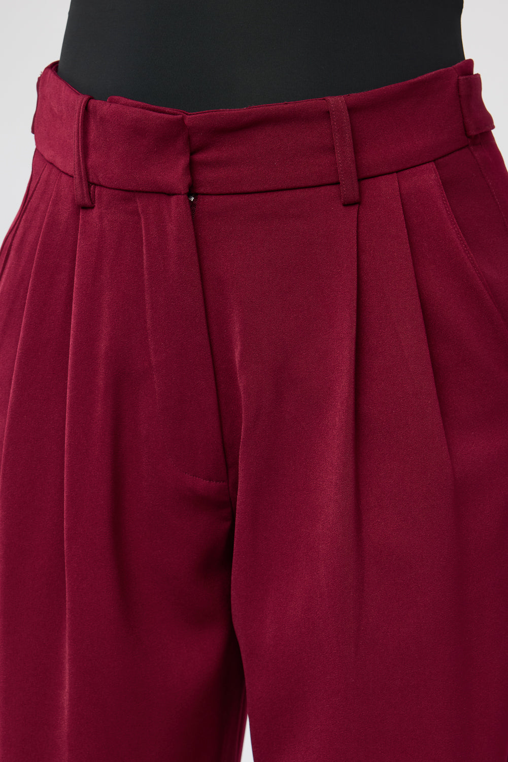 Deep Crimson Adjustable Korean Pants