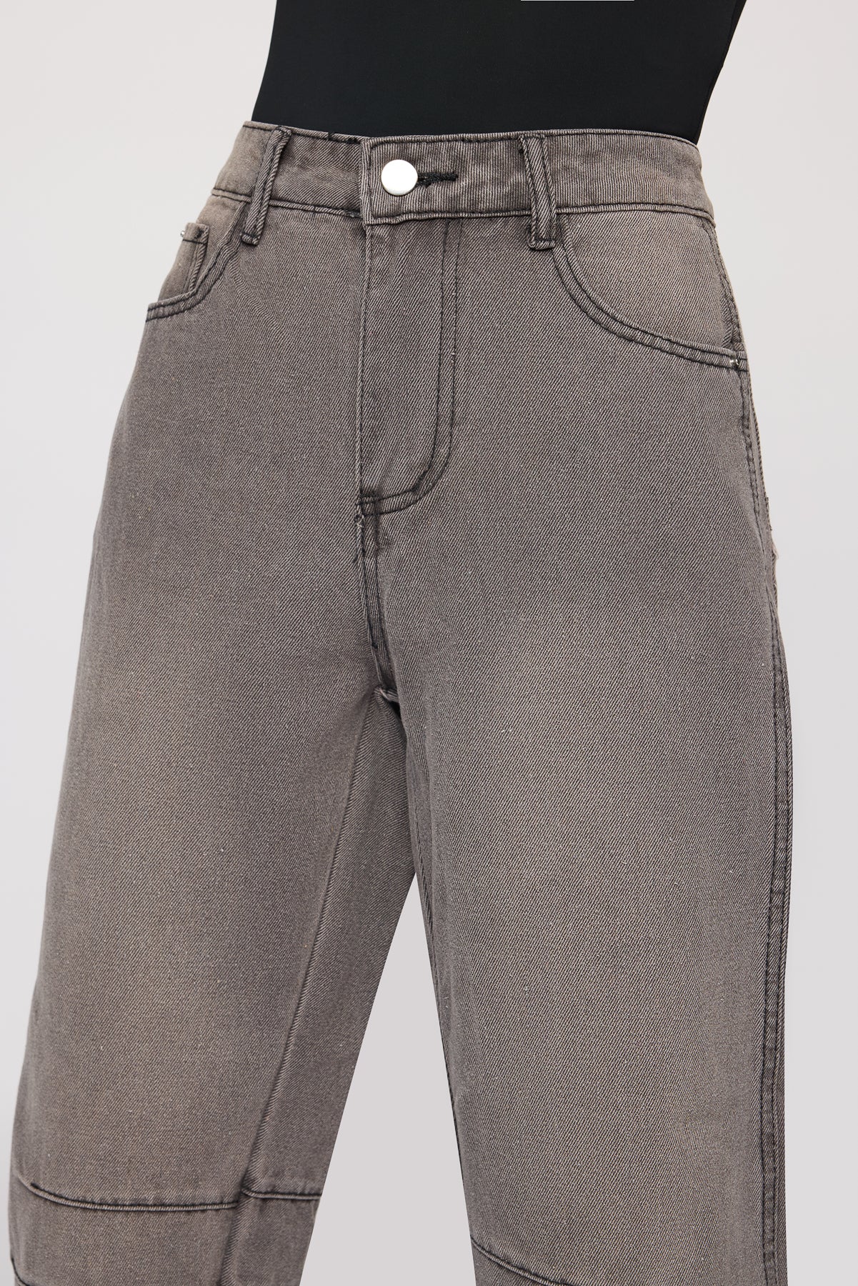 Slate Grey Barrel Leg Jeans