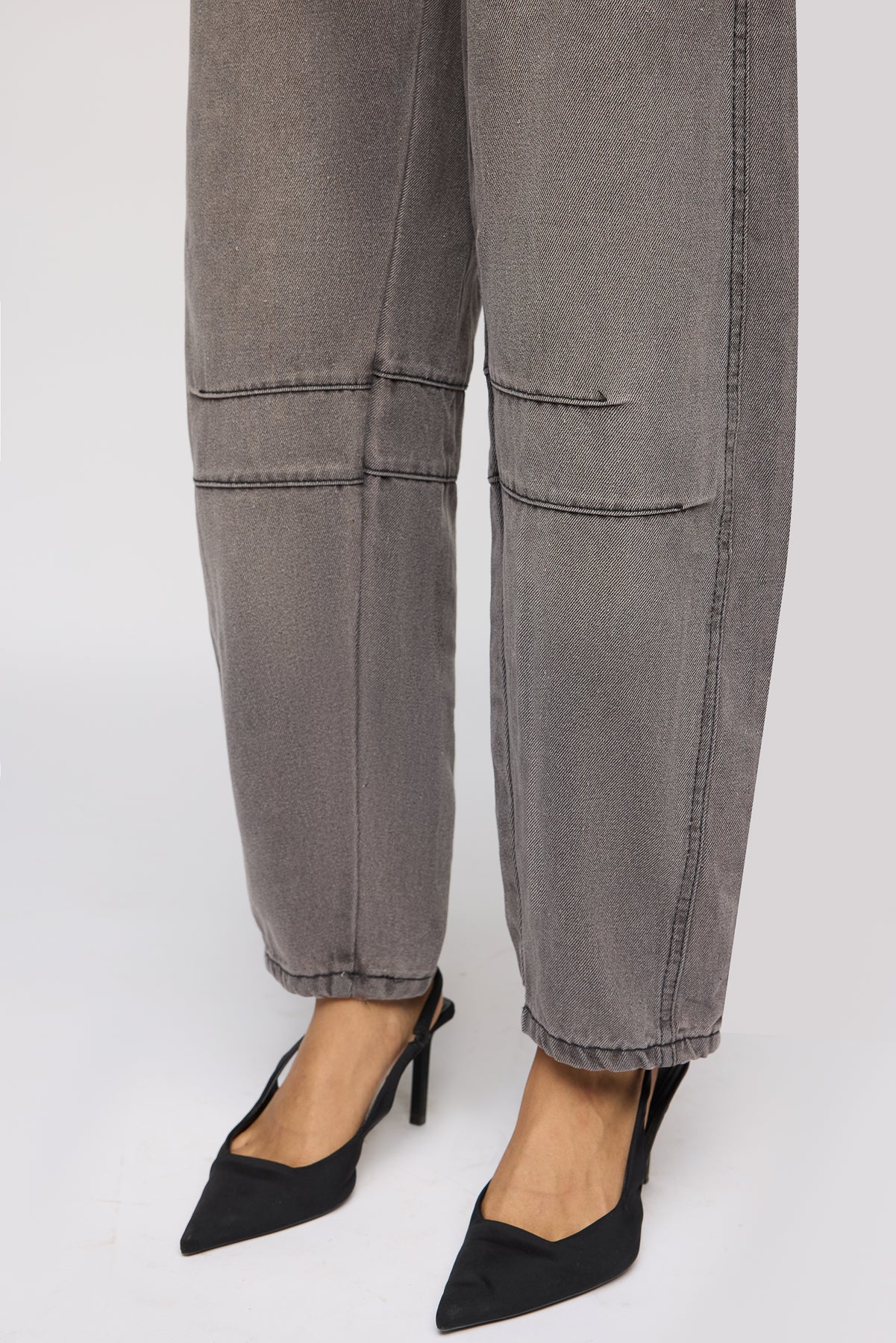 Slate Grey Barrel Leg Jeans