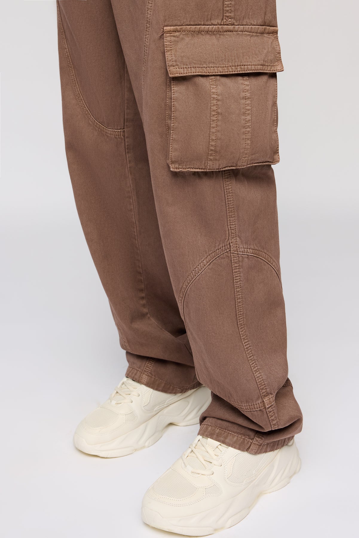 Battle Brown Men's Baggy Cargo Jeans