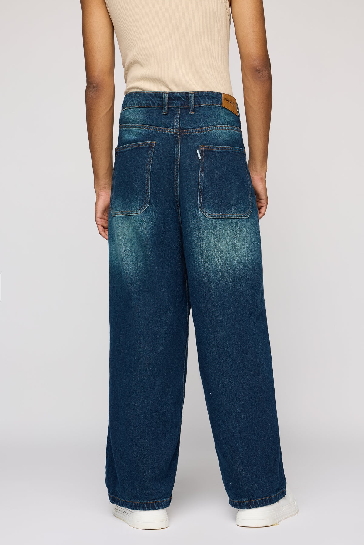 Techno Blue Men's Wide Leg Jeans