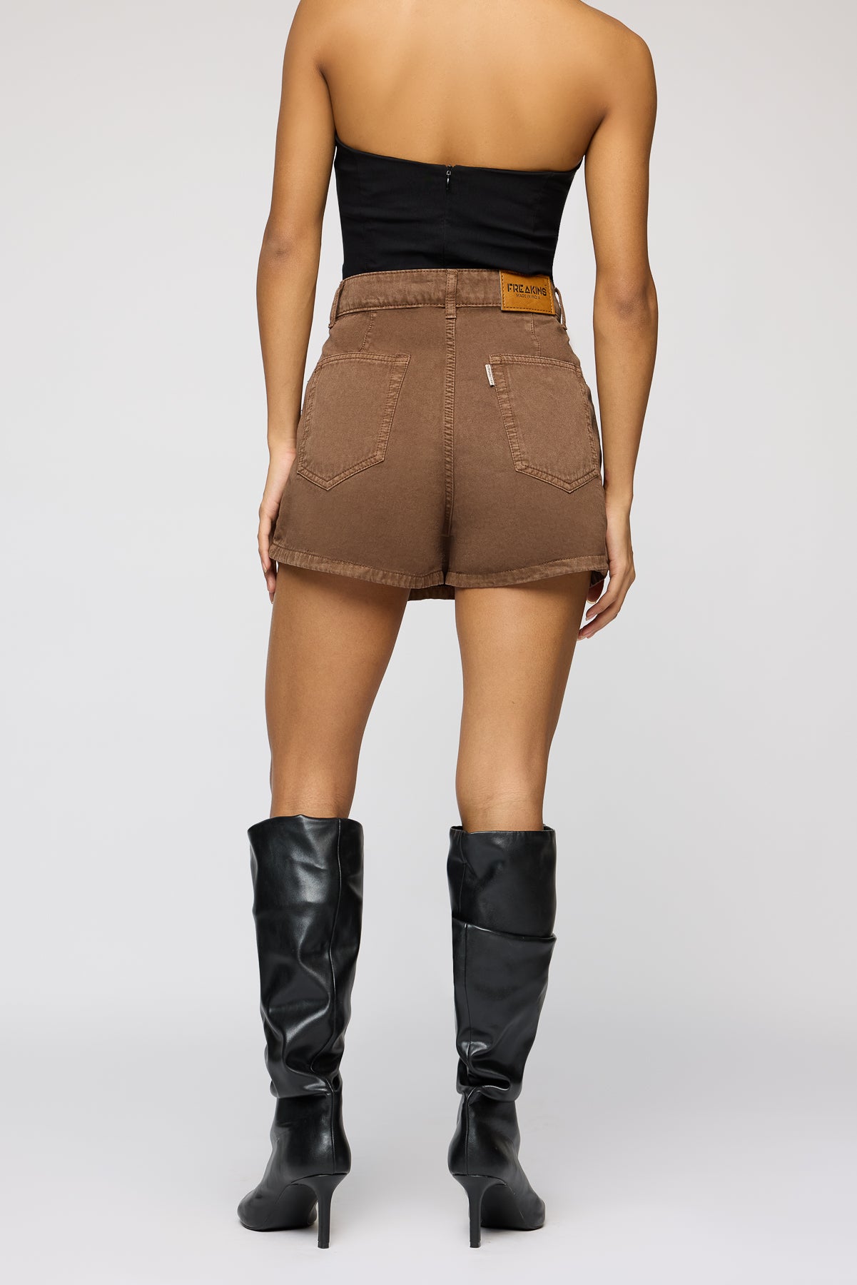 Pecan Brown Asymmetric Skorts