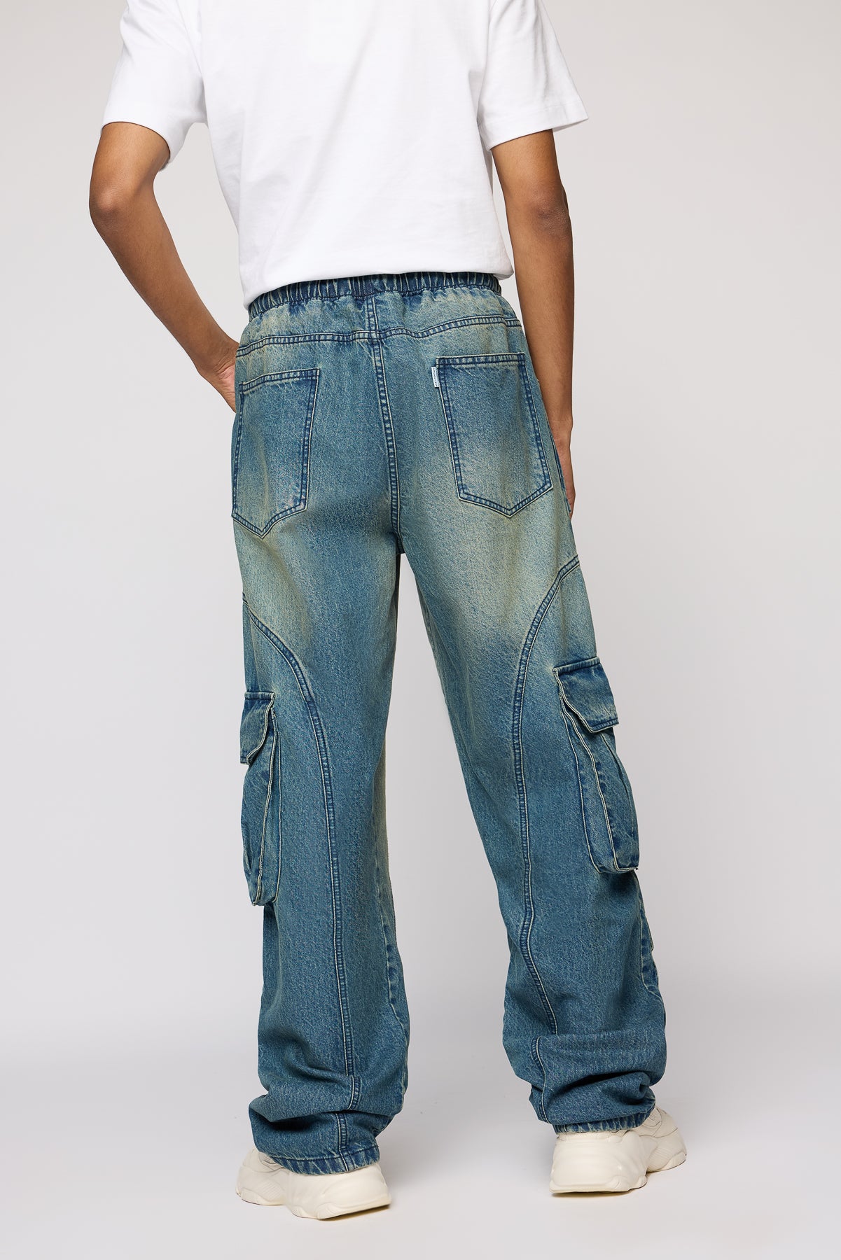 Phantom Blue Men's Baggy Cargo Jeans