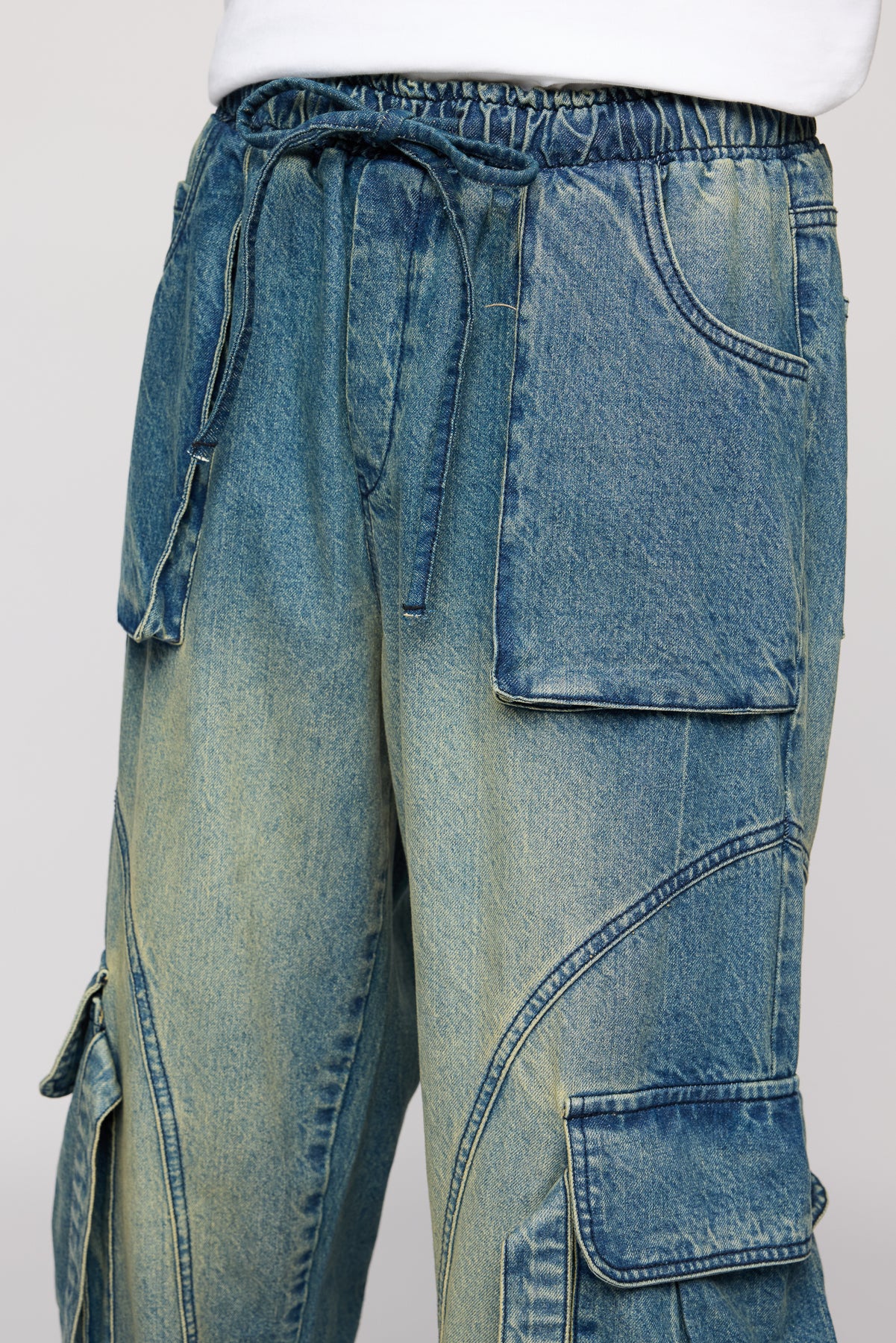 Phantom Blue Men's Baggy Cargo Jeans