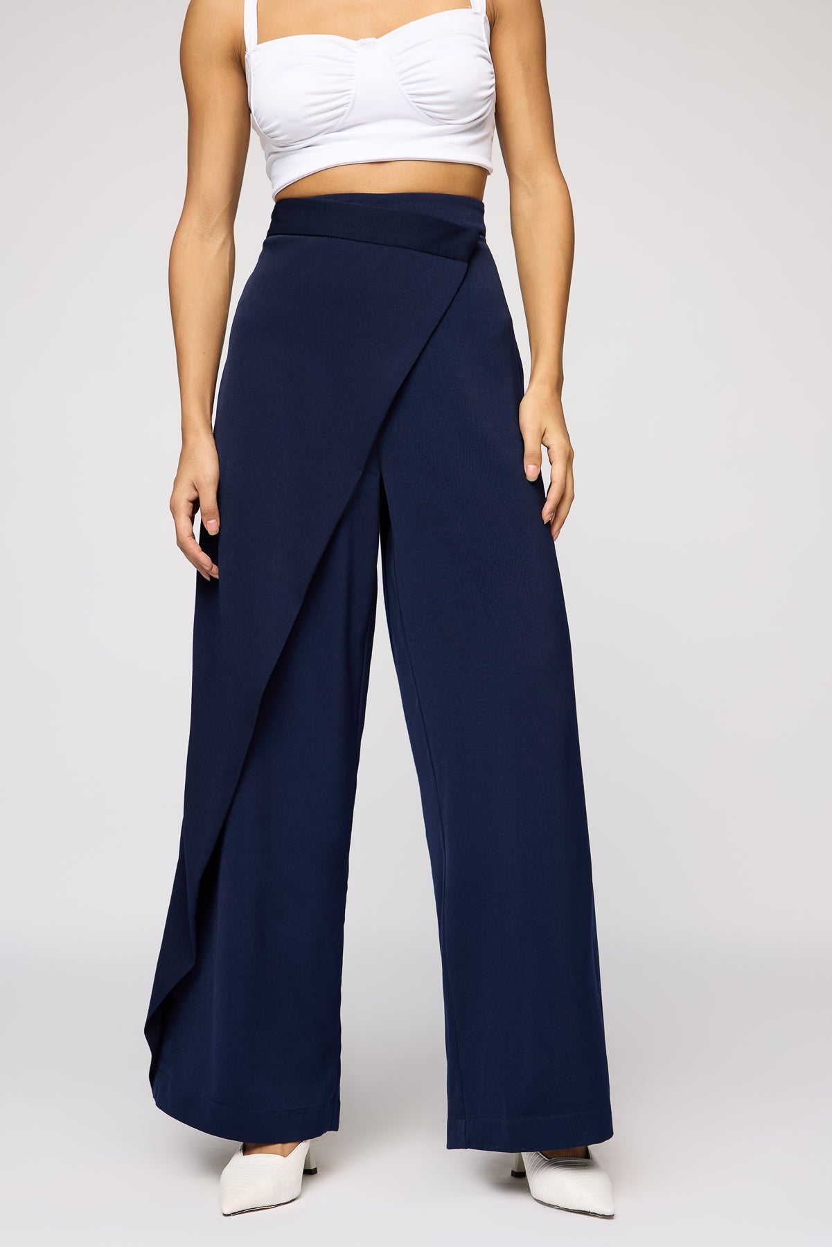 Navy Peony Pareo Korean Pants