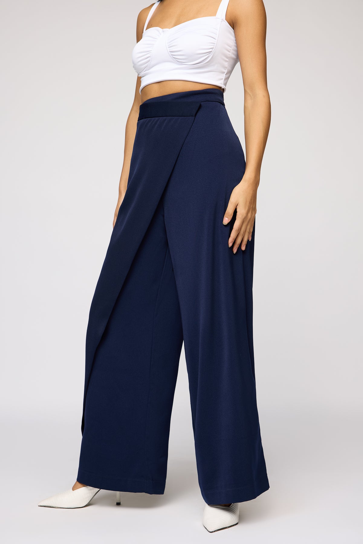 Navy Peony Pareo Korean Pants