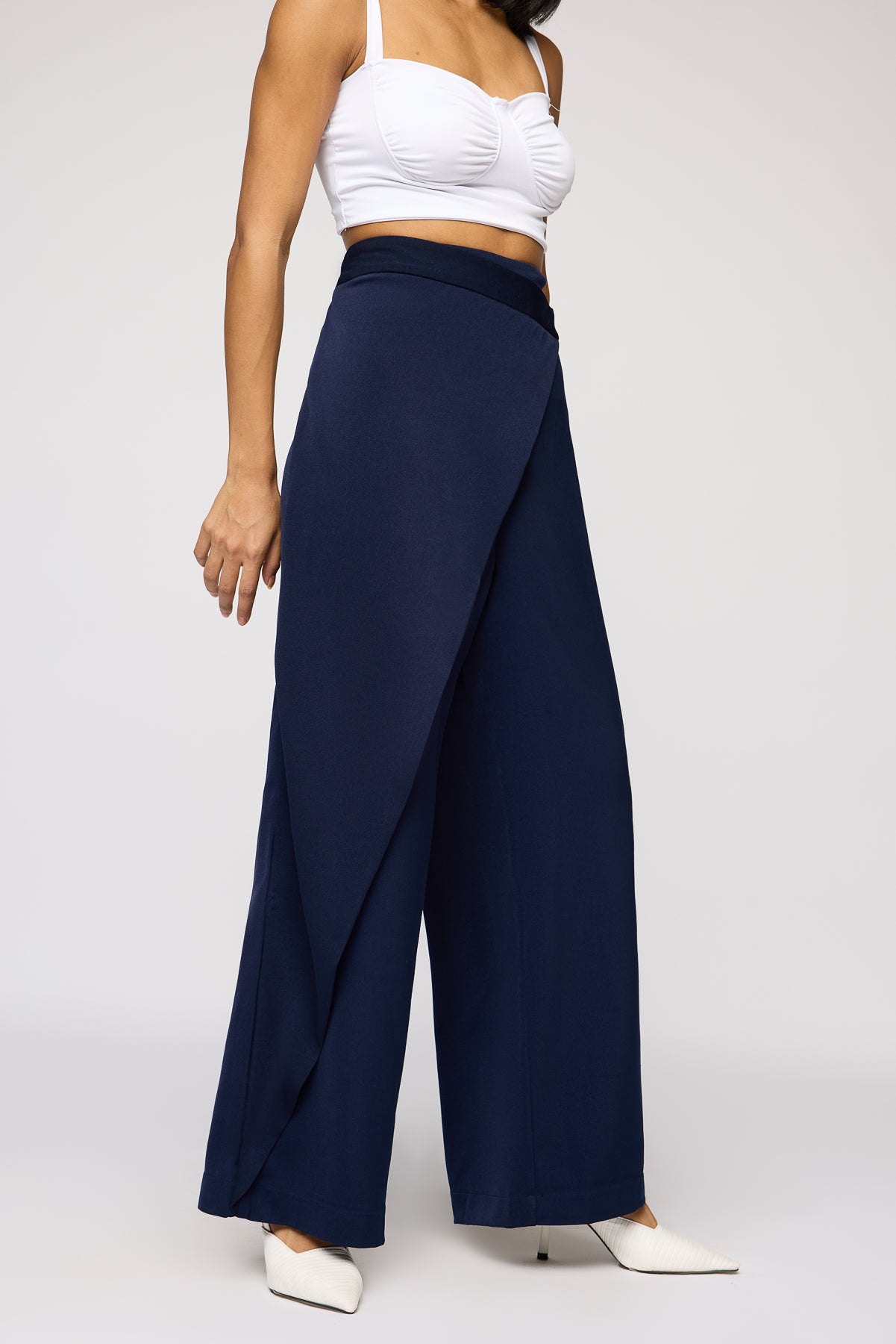 Navy Peony Pareo Korean Pants