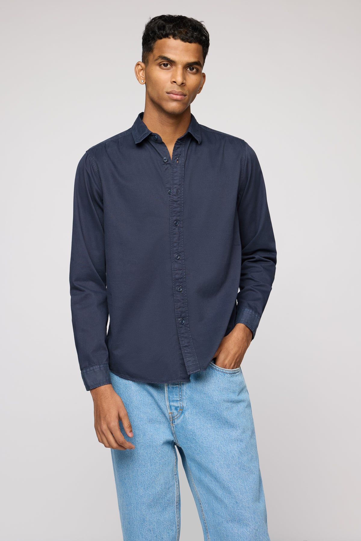 Regal Navy Twill Men's Long Sleeve Shirt