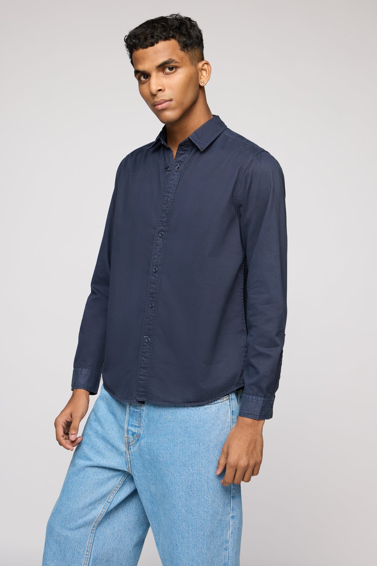 Regal Navy Twill Men's Long Sleeve Shirt