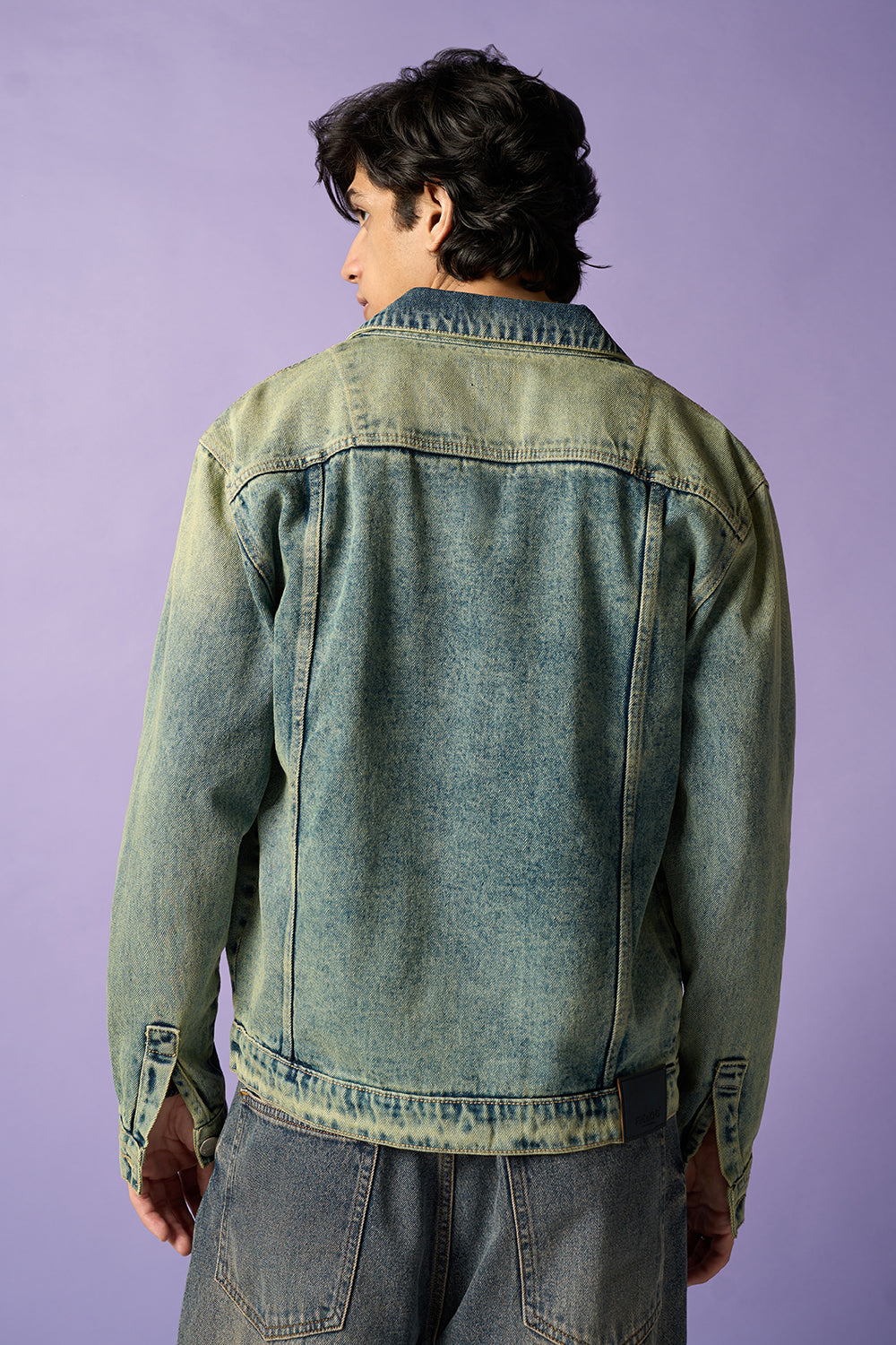 Retro Vibe Tie-Dye Men's Denim Trucker Jacket