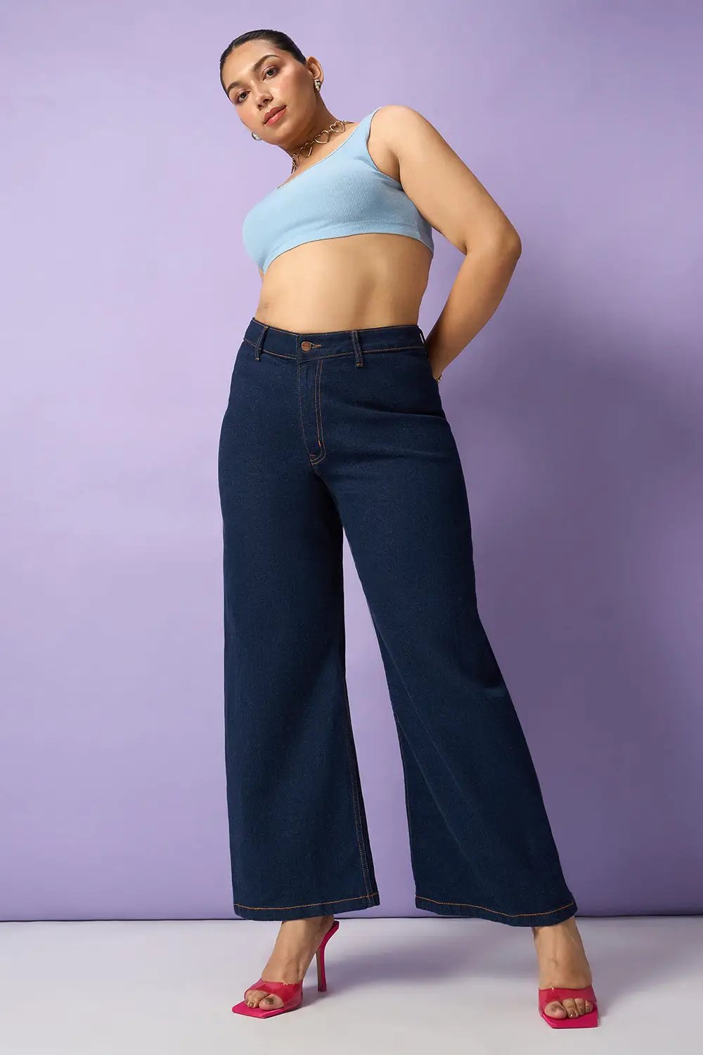 Intense Indigo Curve Retro Flare Fit Stretch Jeans