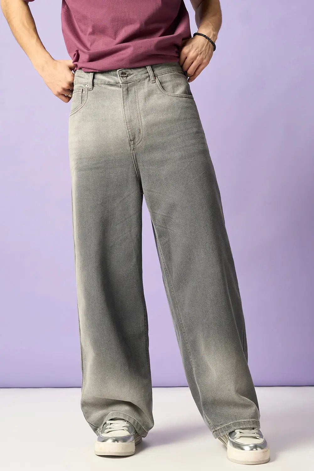 Wraith Grey Men's Wide Leg Jeans