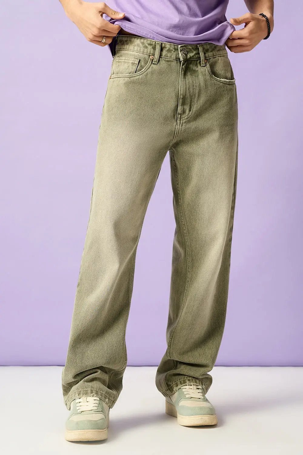 Lichen Grey Men's Straight Fit Jeans